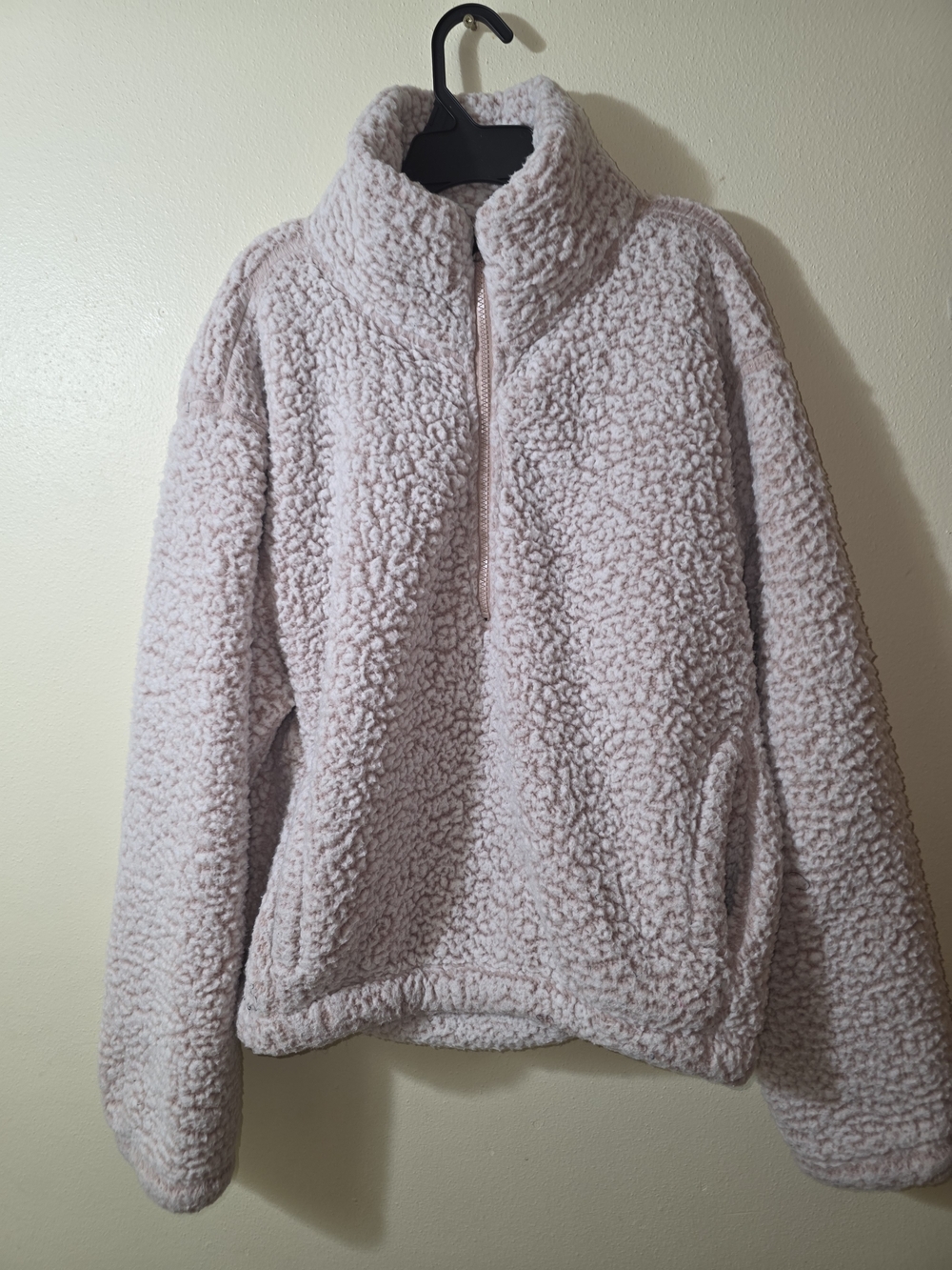 Sage Collective Women’s XL  Fleece Pullover 1/4 Zip Sweater Pink Cozy Soft